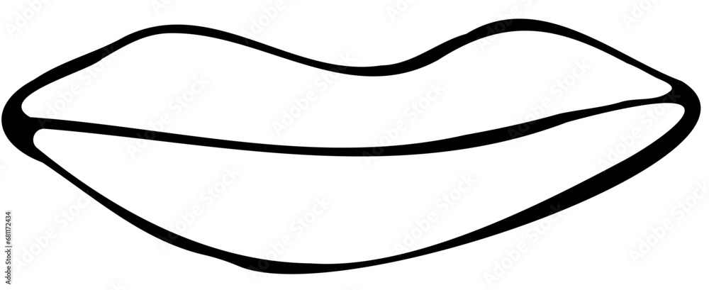 doodle illustration of closed lips doodle illustration of closed lips