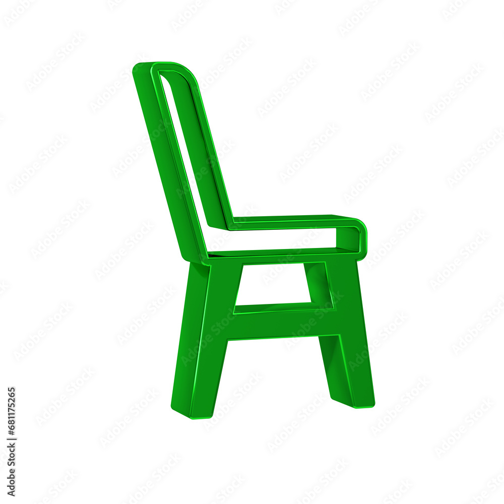 Green Chair icon isolated on transparent background. Green Chair icon isolated on transparent background.