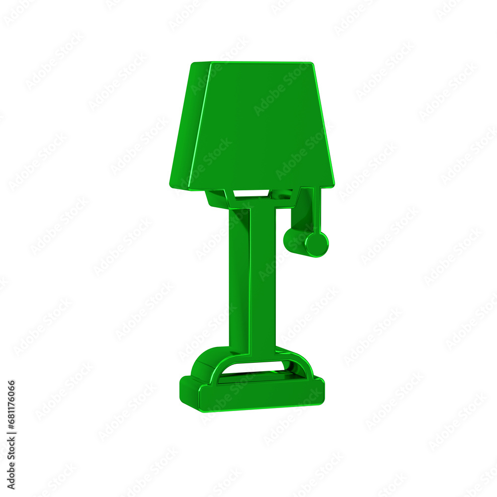 Green Floor lamp icon isolated on transparent background.