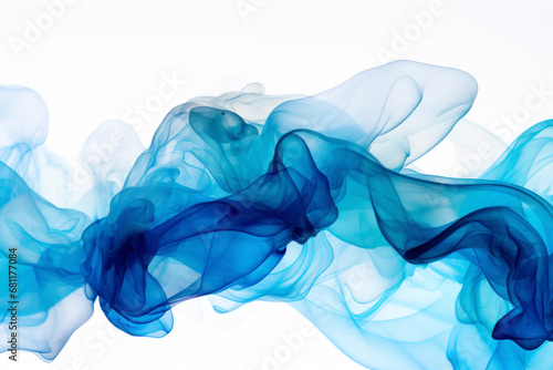Colorful Liquid paint ink curved motion flow on isolated white background