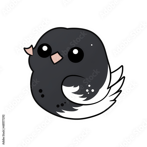 Bird kawaii sticker png transparent file