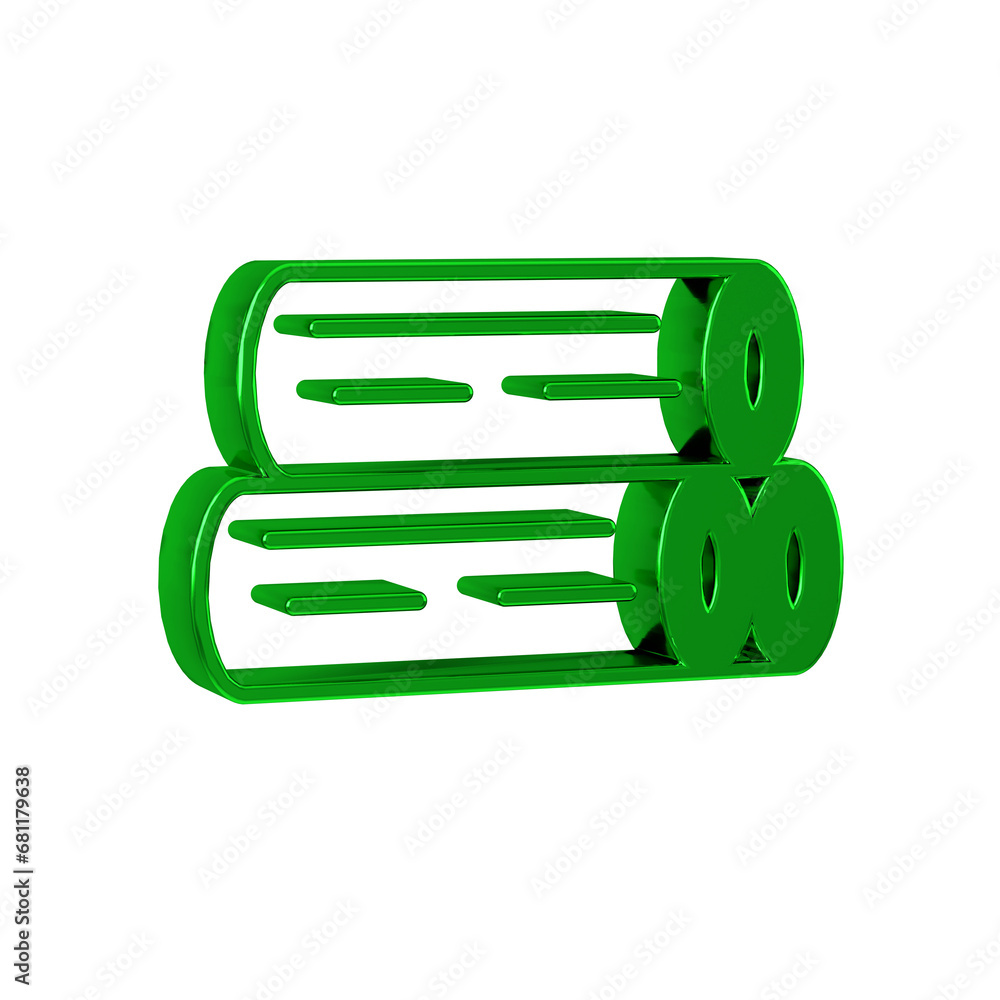 Green Wooden log icon isolated on transparent background. Stack of firewood. Green Wooden log icon isolated on transparent background. Stack of firewood.