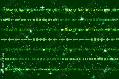 Dark green abstract background with horizontal golden glitter decorative stripes. Pattern illustration.