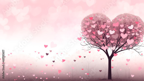 Tender Devotion, Hearts on a delicate background, creating a romantic atmosphere for Valentines Day © Людмила Мазур