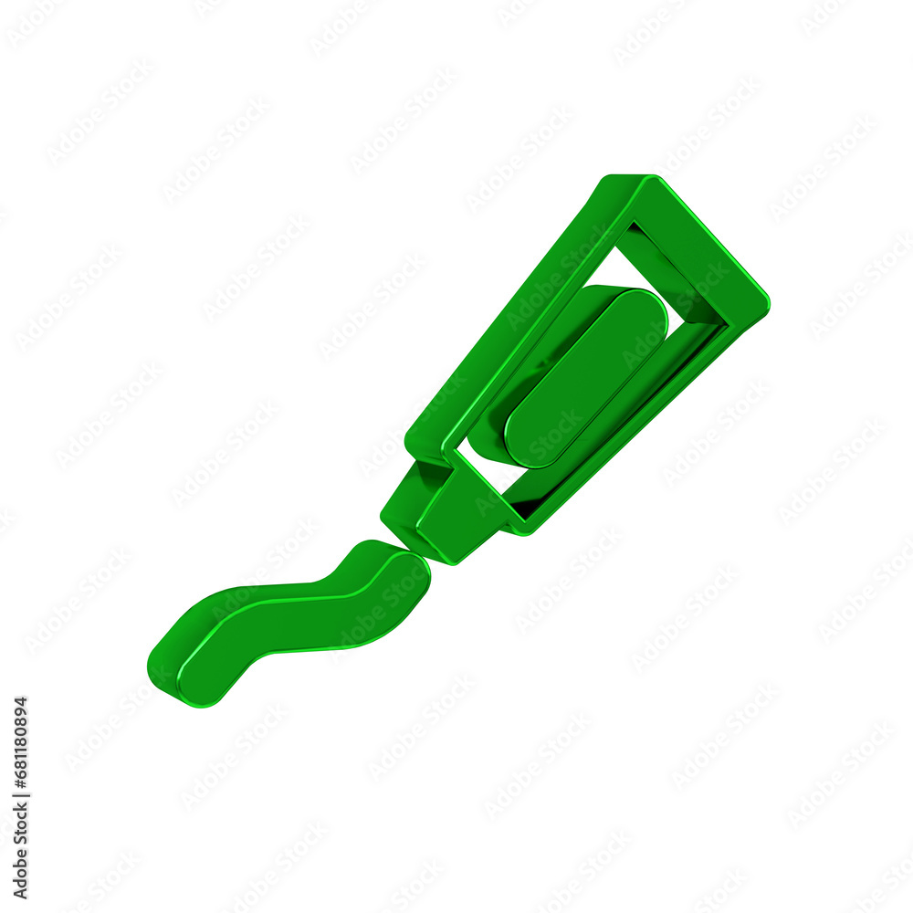 Green Tube of toothpaste icon isolated on transparent background. Green Tube of toothpaste icon isolated on transparent background.