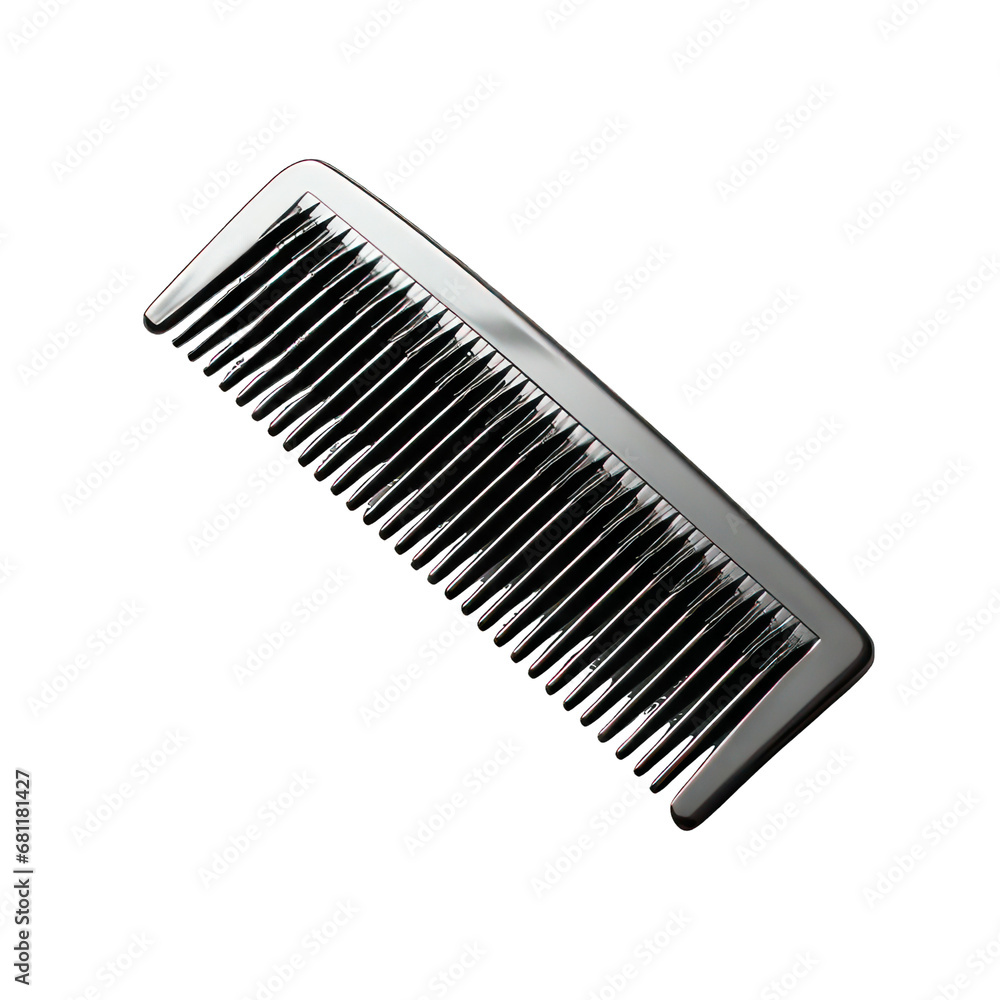 Black comb isolated on white created with Generative AI Black comb isolated on white created with Generative AI