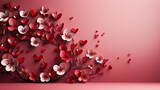 Heartfelt Elegance, Decorative hearts on a delicate backdrop, adding grace to Valentines Day celebrations