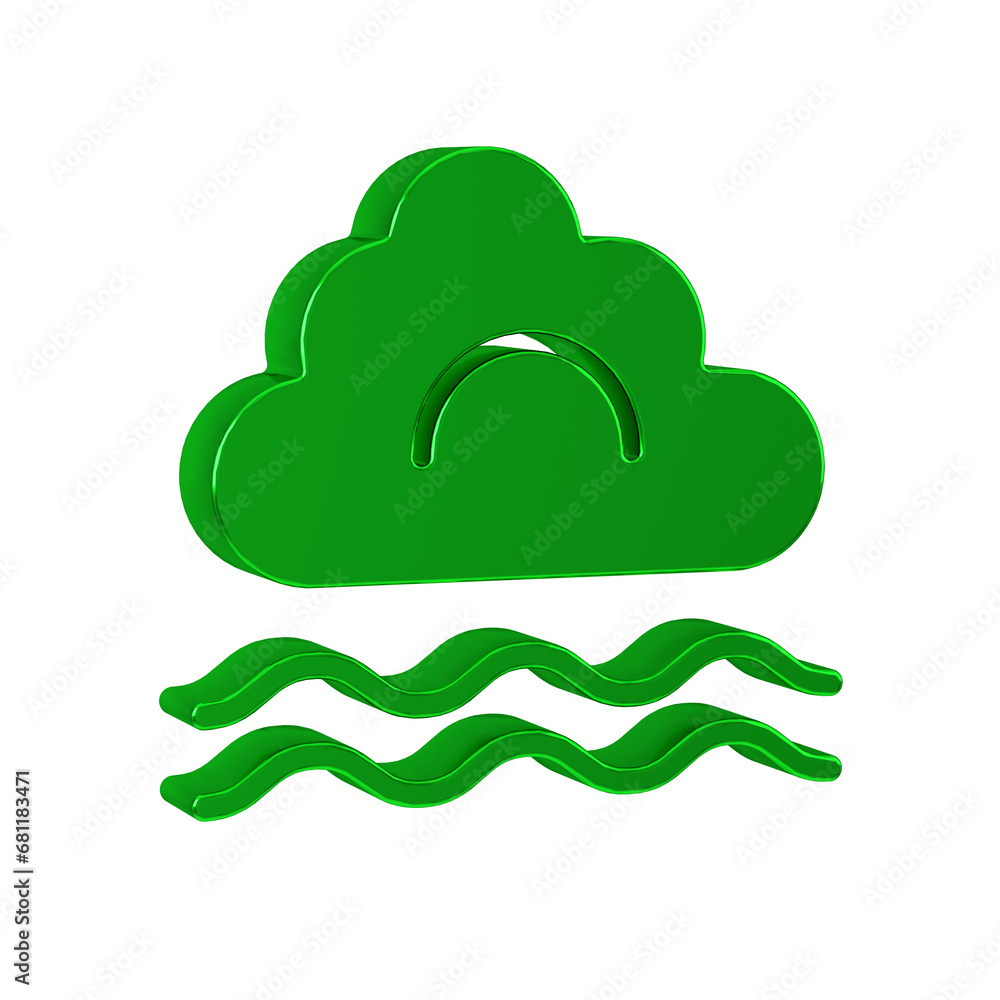 Green Fog and cloud icon isolated on transparent background. Green Fog and cloud icon isolated on transparent background.