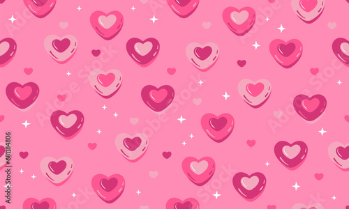 Seamless pattern with hearts. Set of Valentines day vector patterns. Seamless heart pattern. Seamless vector pattern with hearts. Cute seamless pattern. Endless romantic print