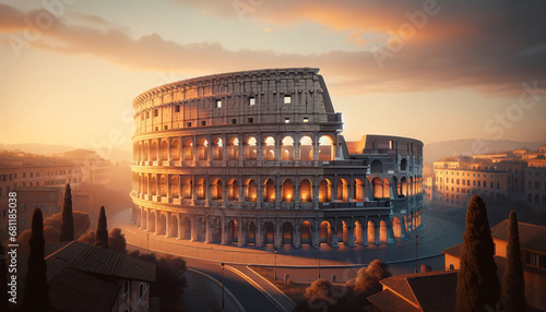 Dawn's Glow on the Colosseum