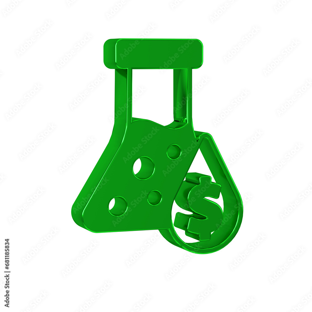 Green Oil petrol test tube icon isolated on transparent background. Cmemistry flask and falling drop. Green Oil petrol test tube icon isolated on transparent background. Cmemistry flask and falling drop.