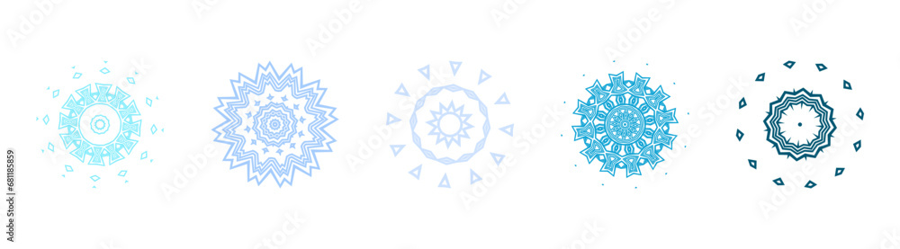 ornamental round lace vector snowflakes set ornamental round lace vector snowflakes set