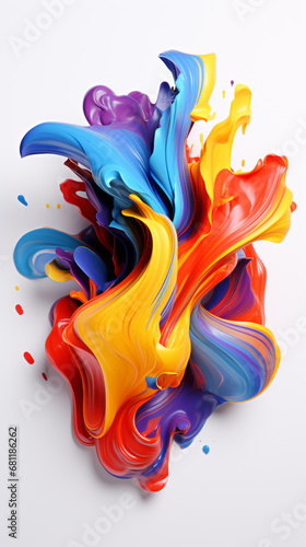 hyper realistic Colorful design on white background