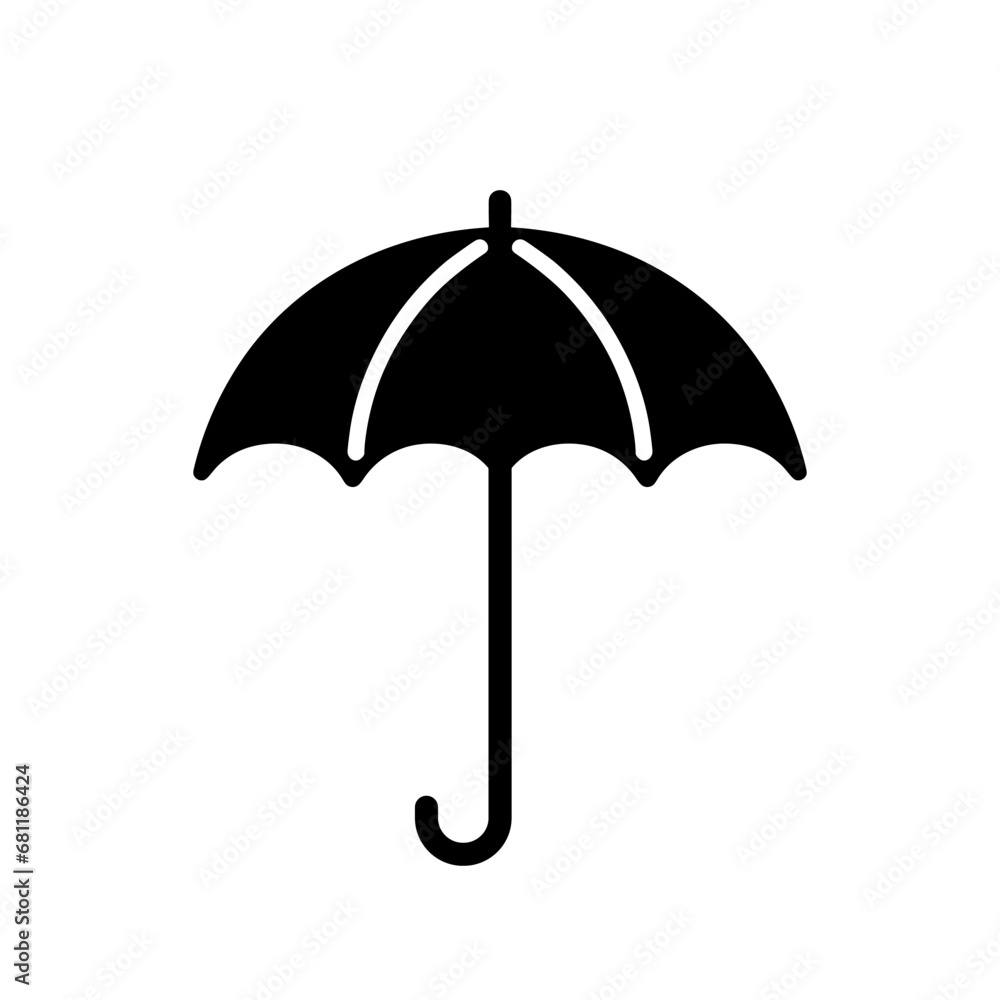 Black umbrella icon isolated on white background. Vector illustration Black umbrella icon isolated on white background. Vector illustration