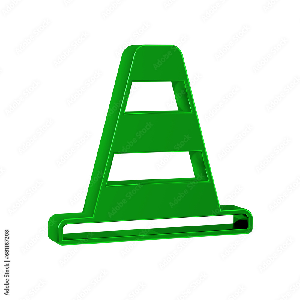 Green Traffic cone icon isolated on transparent background. Green Traffic cone icon isolated on transparent background.