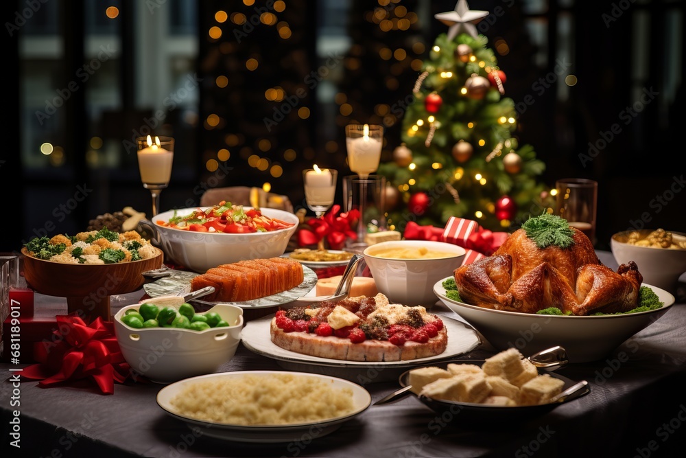 Christmas tree decoration with food Christmas tree decoration with food