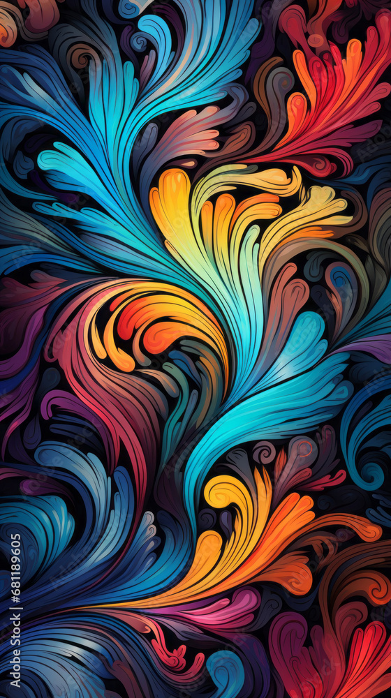 Fractal Colorful modern hand drawn trendy abstract pattern Fractal Colorful modern hand drawn trendy abstract pattern