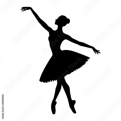 Female ballet dancer silhouette. Vector illustration