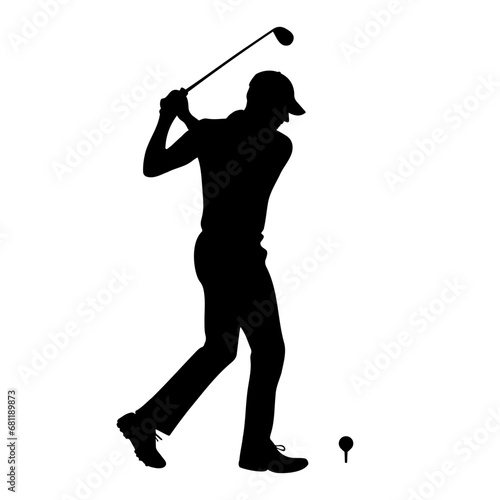 Golf player silhouette. Vector illustration