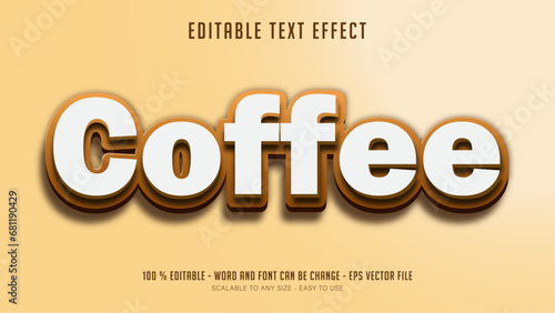 coffee editable text effect photo