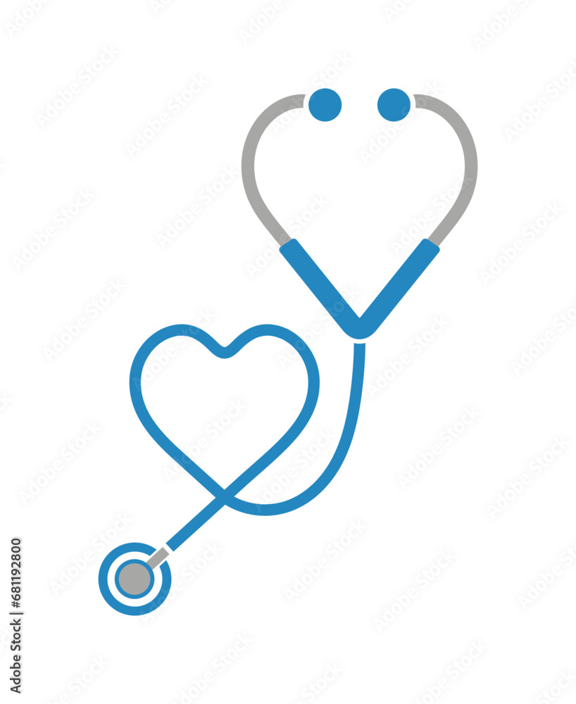 Symbol zdrowia i medycyny, stetoskop i serce - obrazy, fototapety, plakaty 