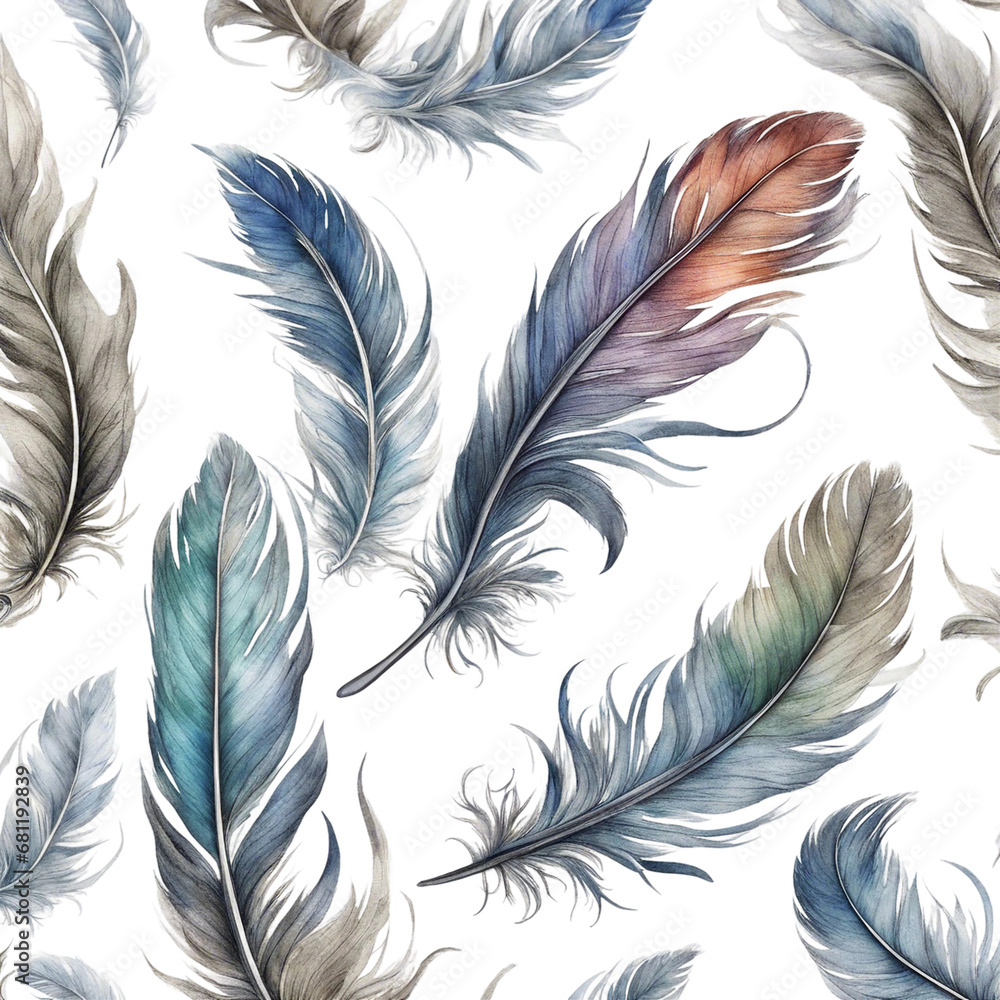 Obraz premium watercolour feathers