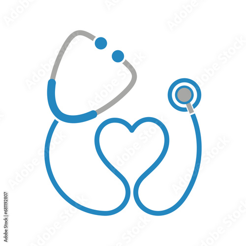 Symbol zdrowia i medycyny, stetoskop i serce