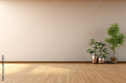Horizontal space with bright mockup empty wall. Living room - modern design Living room