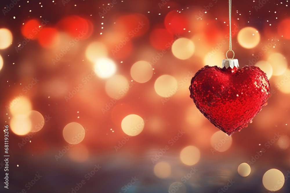 Heart on Sparkling Background, Valentine Heart Heart on Sparkling Background, Valentine Heart