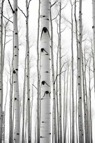 grove white birch trees symmetry large patches plain colors colorado simplified forms wildlife gallery young