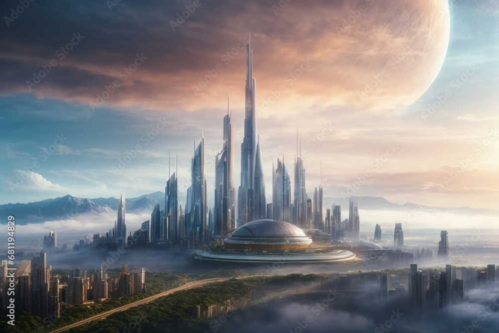 Majestic Metropolis generated with AI
