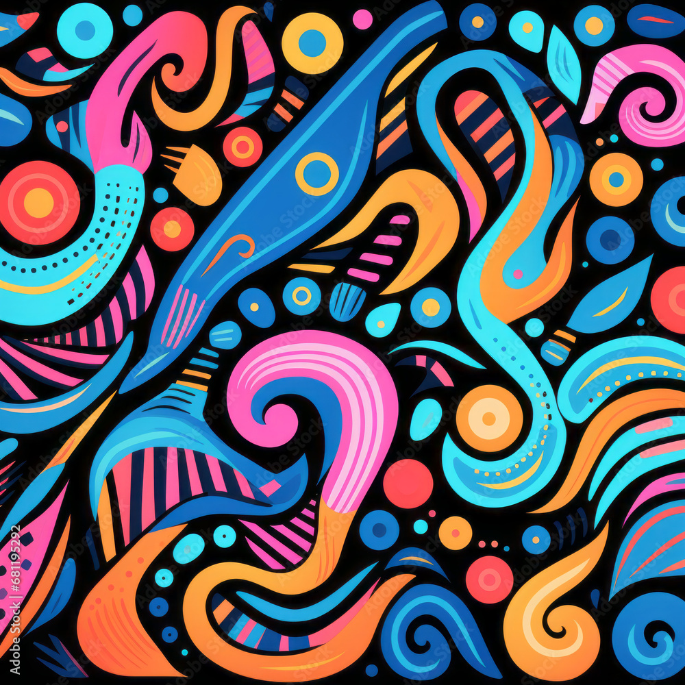 Colorful modern hand drawn trendy abstract pattern Colorful modern hand drawn trendy abstract pattern
