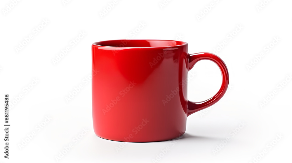 Red mug on a white background Red mug on a white background