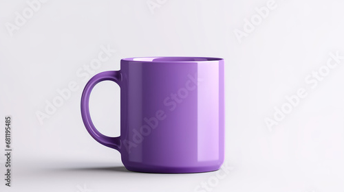 Purple mug on a white background