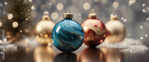 marbled christmas tree ornament