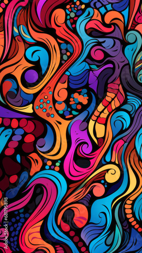 Colorful modern hand drawn trendy abstract pattern