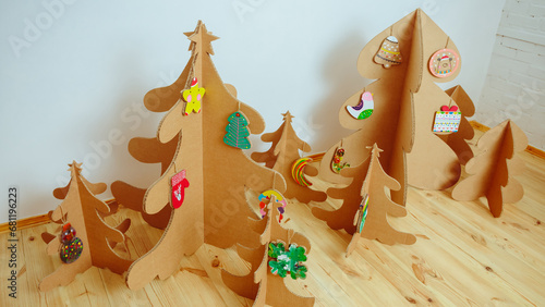 Christmas Tree Made Of Cardboard. New Year