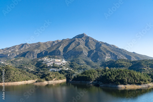 a view overlooking one of the many reservoirs along the Costa Del Sol