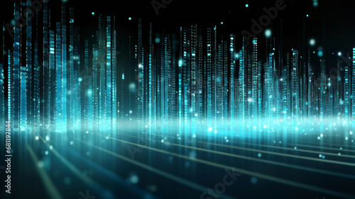 Concept data digital technology, blue background