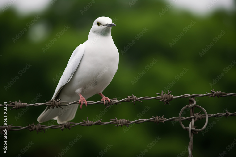 White dove of freedom on Pakistan flag background and barbed wire, concept Kashmir Solidarity Day 5th Feb White dove of freedom on Pakistan flag background and barbed wire, concept Kashmir Solidarity Day 5th Feb