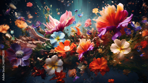 Colorful flower explosion background © IgitPro