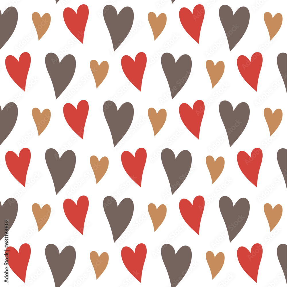 Hearts. Seamless pattern with hearts in flat style. Background, wallpaper, print. Hearts. Seamless pattern with hearts in flat style. Background, wallpaper, print.