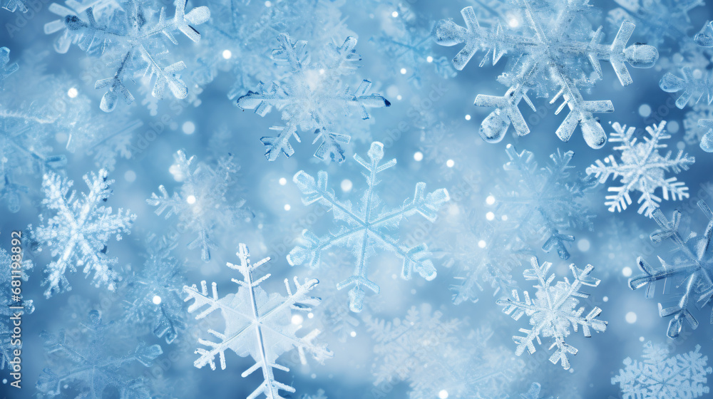 Abstract blue winter background with snowflakes Abstract blue winter background with snowflakes