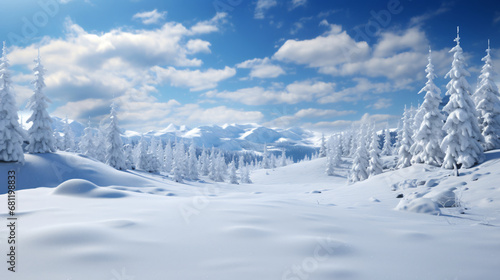 Wallpaper Mural Abstract blue winter snow forest background Torontodigital.ca