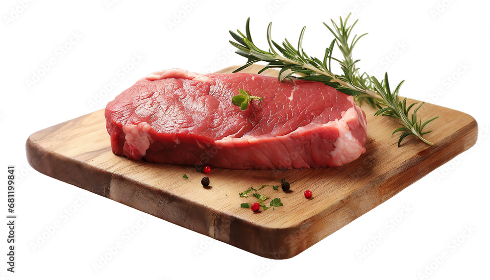 Raw Beef Steak On A Cutting Board Isolated On Transparent Background Png Raw Beef Steak On A Cutting Board Isolated On Transparent Background Png