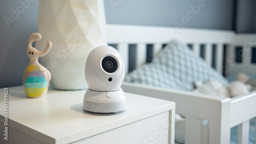 Wallpaper Mural Video camera CCTV for control baby near crib with child room Torontodigital.ca