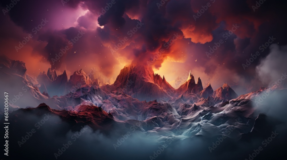 Moody gradient galaxy background with deep and rich tones. AI generate illustration