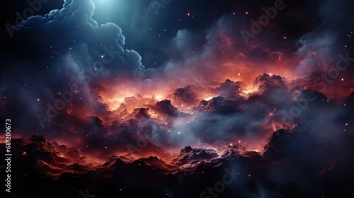 Moody gradient galaxy background with deep and rich tones. AI generate illustration