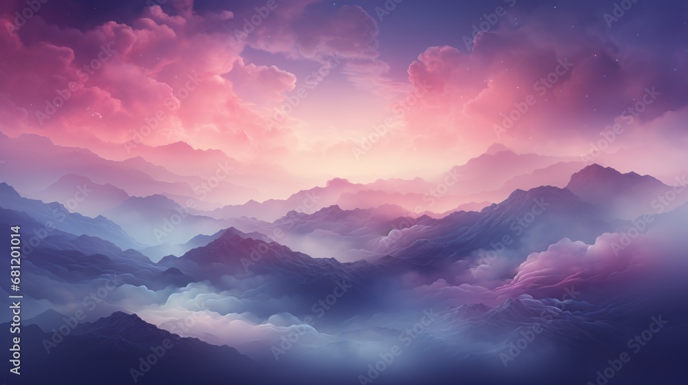 Soft and subtle gradient galaxy background with a delicate and airy feel. AI generate - obrazy, fototapety, plakaty 