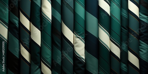 Dynamic Green and White Striped Pattern with Intriguing Interplay of Light and Shadow